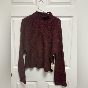 a.n.a Women's Deep‎ Burgundy Cowl Neck Sweater Size S